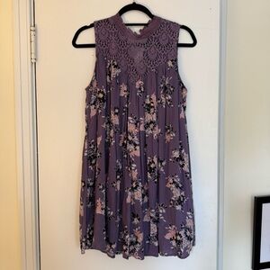Altar'd State Lavender Lace Detail Dress